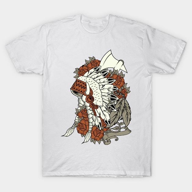 Indian and Axe T-Shirt by lionkingdesign